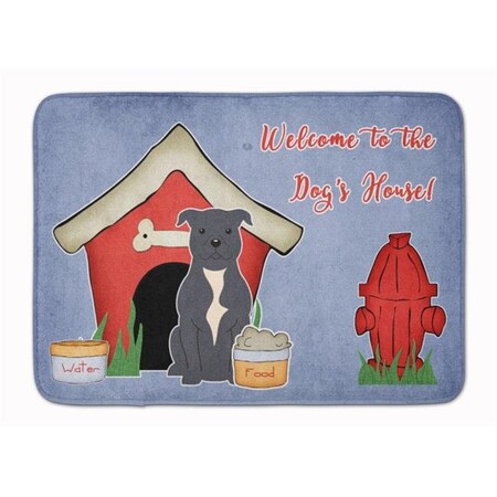 Carolines Treasures Carolines Treasures BB2800RUG Dog House Staffordshire Bull Terrier Machine Washable Memory Foam Mat BB2800RUG